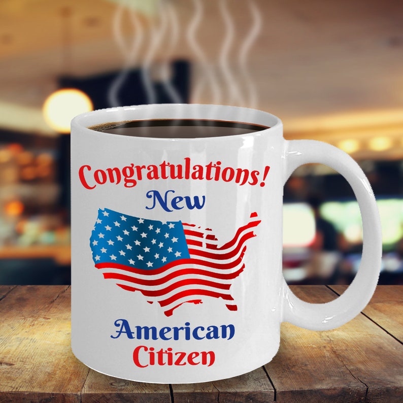 New Citizen Gift Mug Citizenship Gift With American Flag For Etsy
