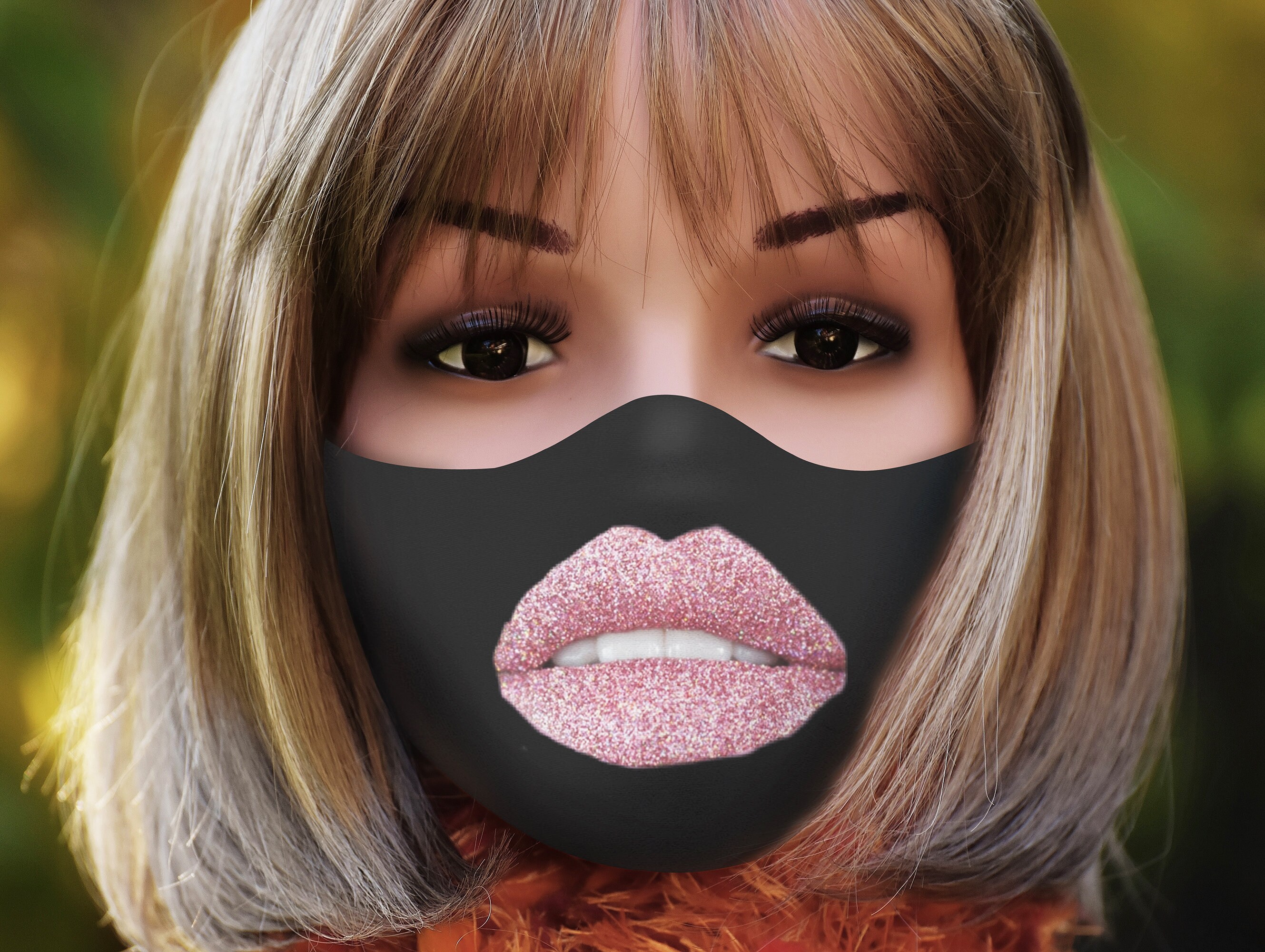 Mouth Face Mask with Lips Lips Face Mask Pink Lips Mask Etsy