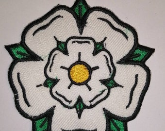 YORKSHIRE WHITE ROSE COUNTY Embroidered BACKPACKERS FLAG SHIELD SEW ON PATCH