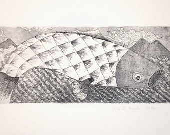 koinobori - 27/40 - etching and aquatint - Chloé Le Brouster