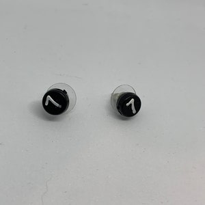 Number Bead Earring image 1