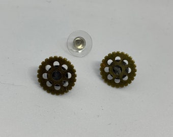 Circle Gear Earring Studs