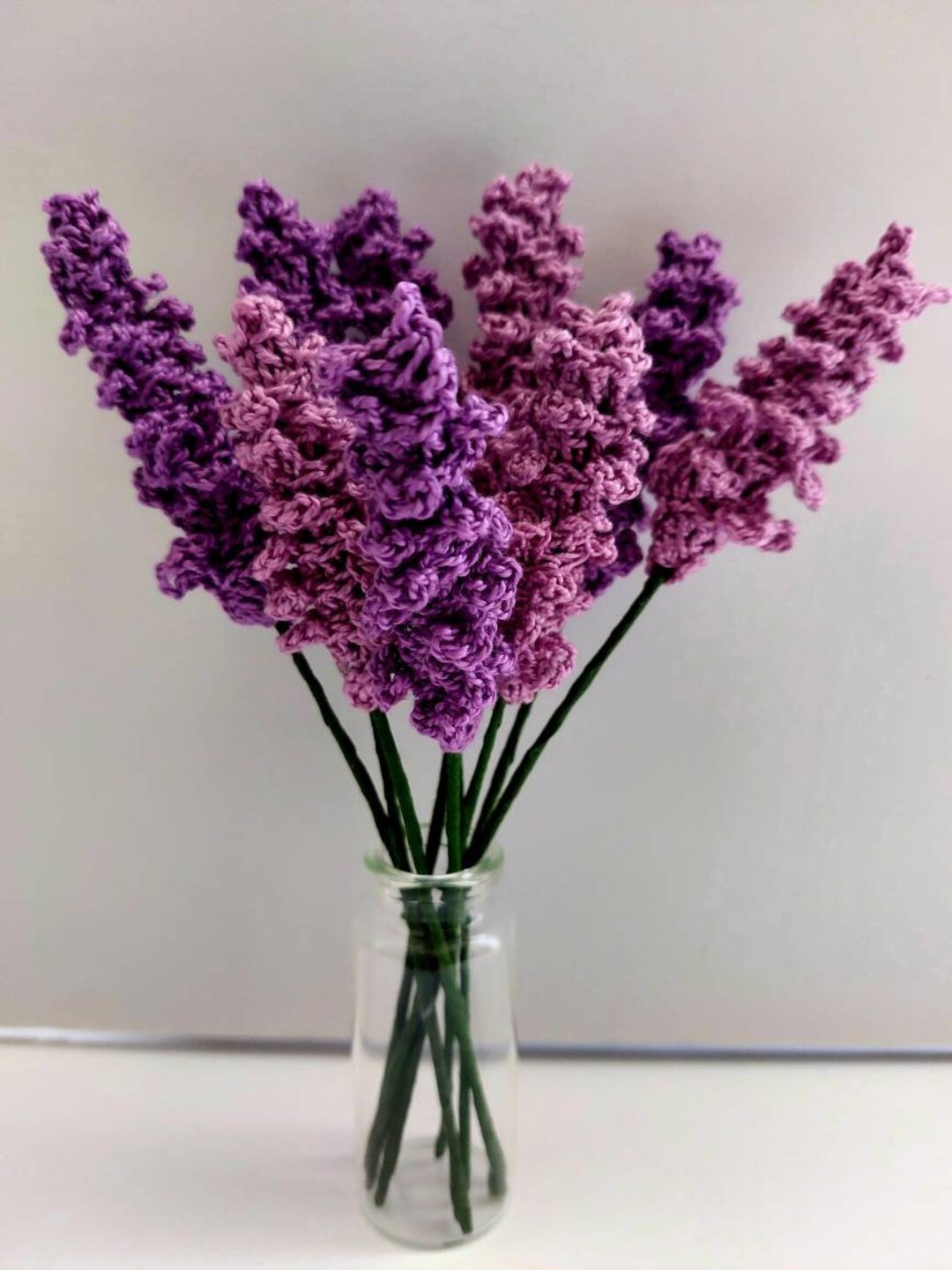 Crochet Lavender Stems Lavender Flower Artificial Flowers Etsy