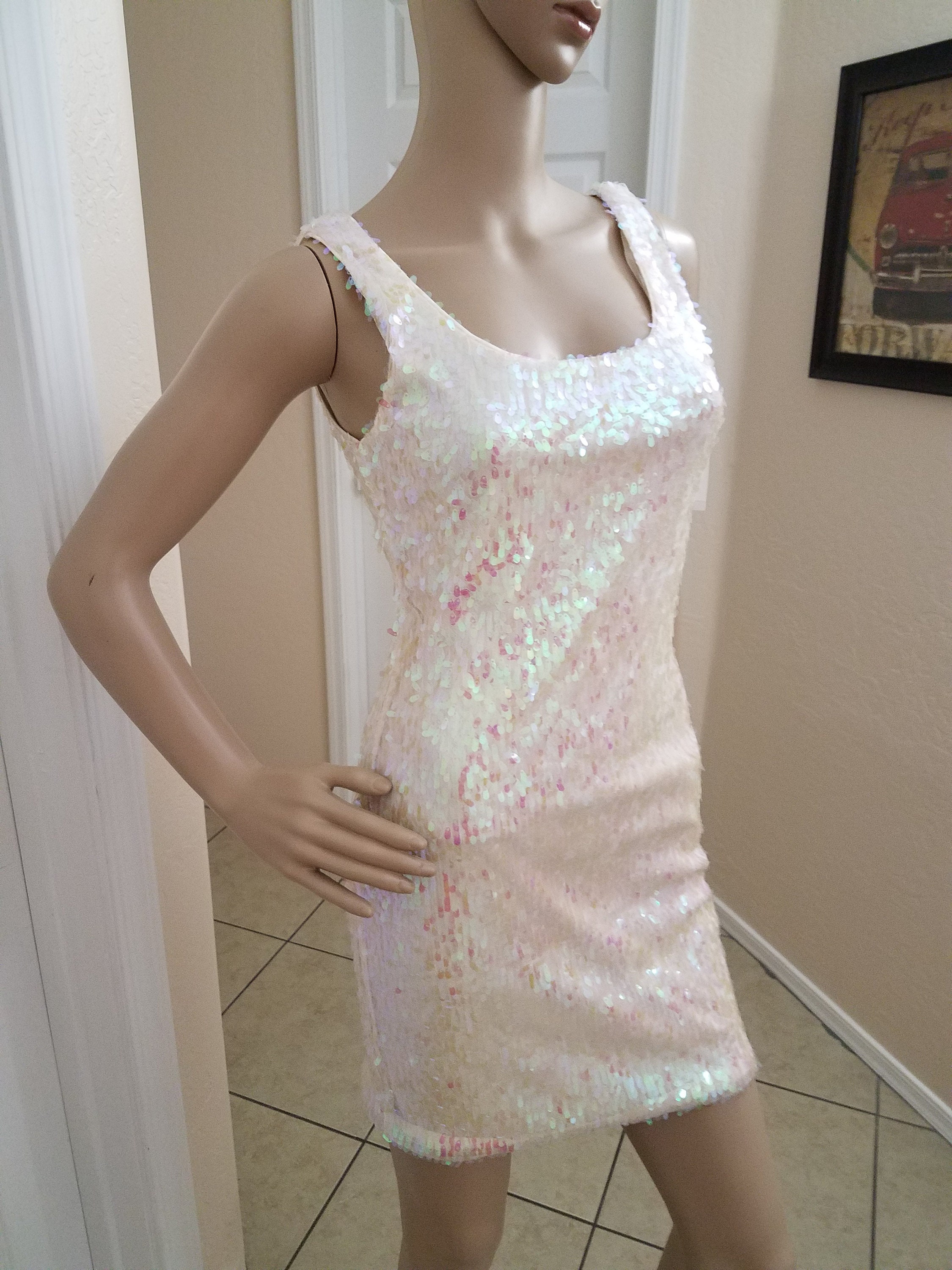 Vintage Charlotte Russe Iridescent Sequin Bodycon Tank Etsy