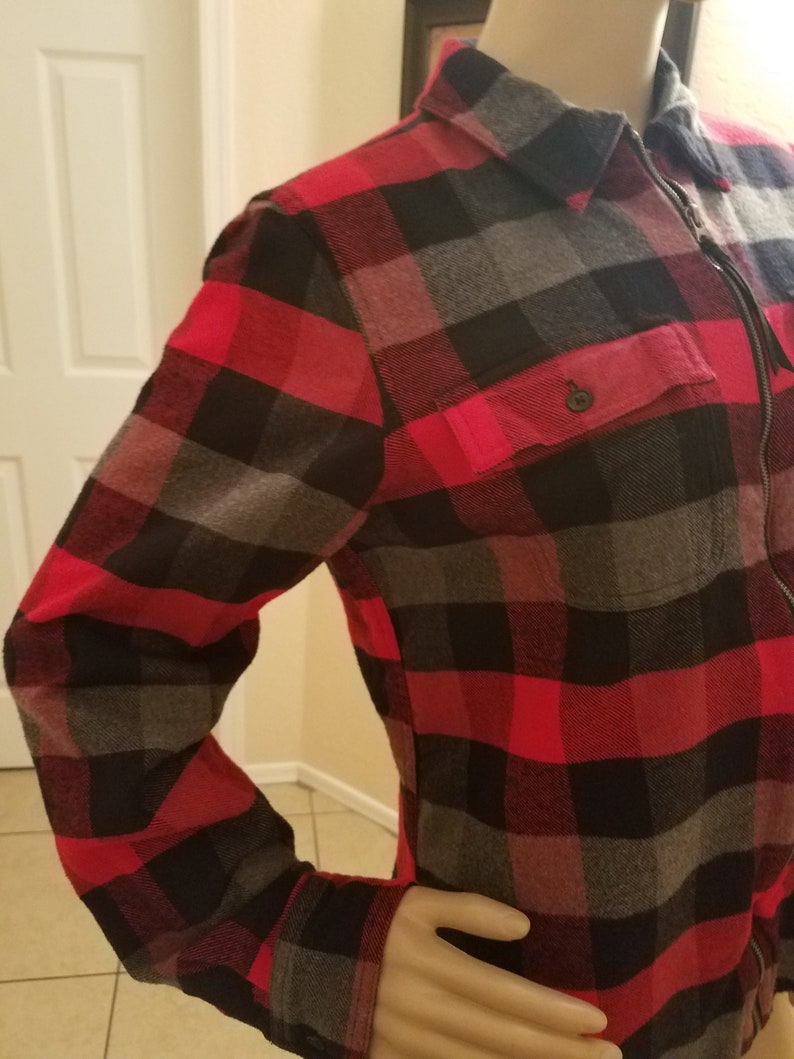 Vintage 1990's Grunge Red Grey and Black Plaid Flannel | Etsy