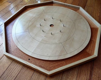 Crokinole Gameboard Handcrafted from Maple and Mahogany - Tournament Sized, Sturdy High Quality