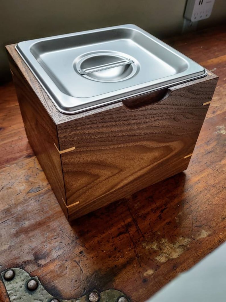 Compost Bin Insert Black Walnut Countertop Compost Bin, Stainless Steel Insert Medium ...