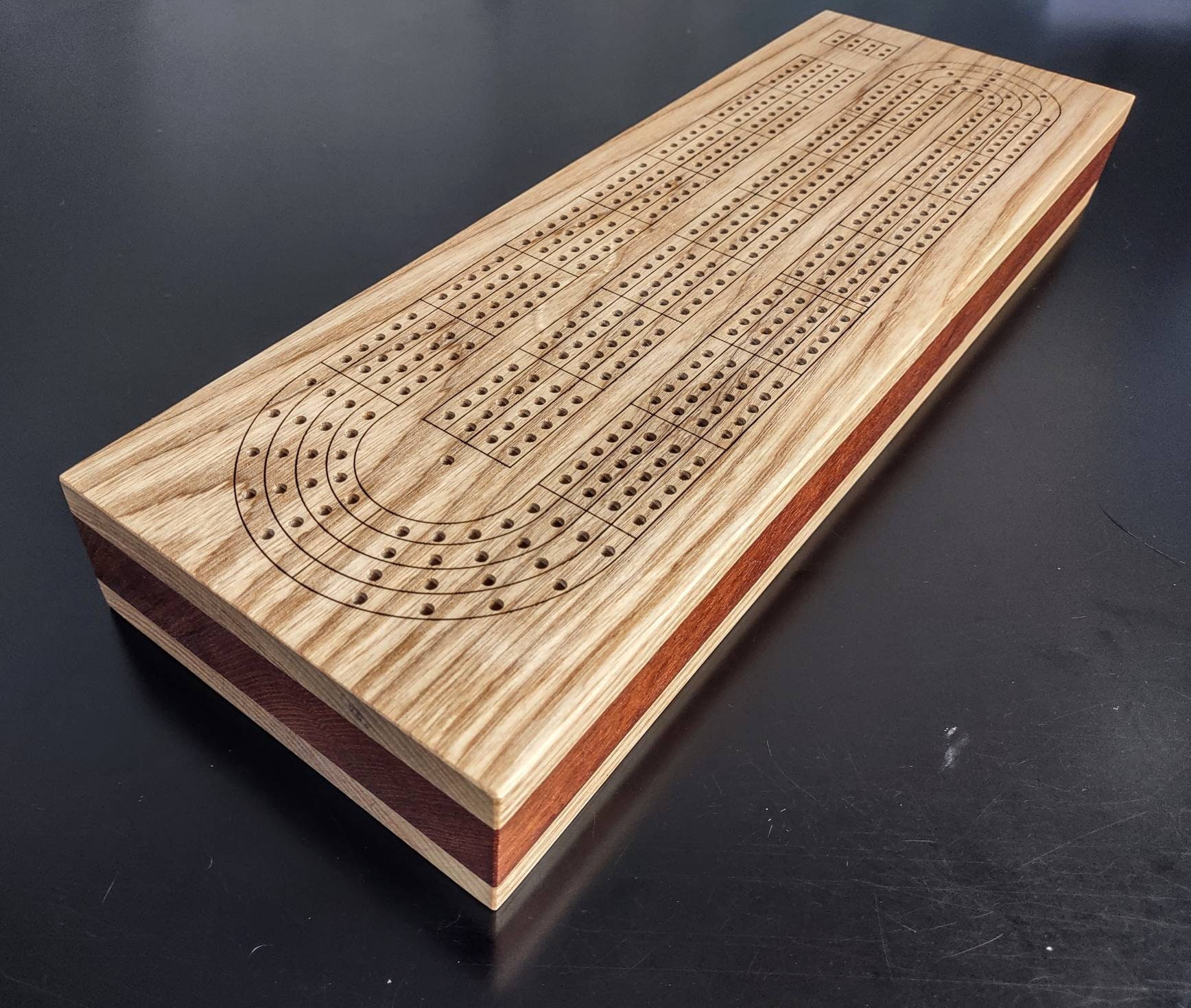 Cribbage Board 4 Track. Engraved Skunk Lines. Storage for Etsy