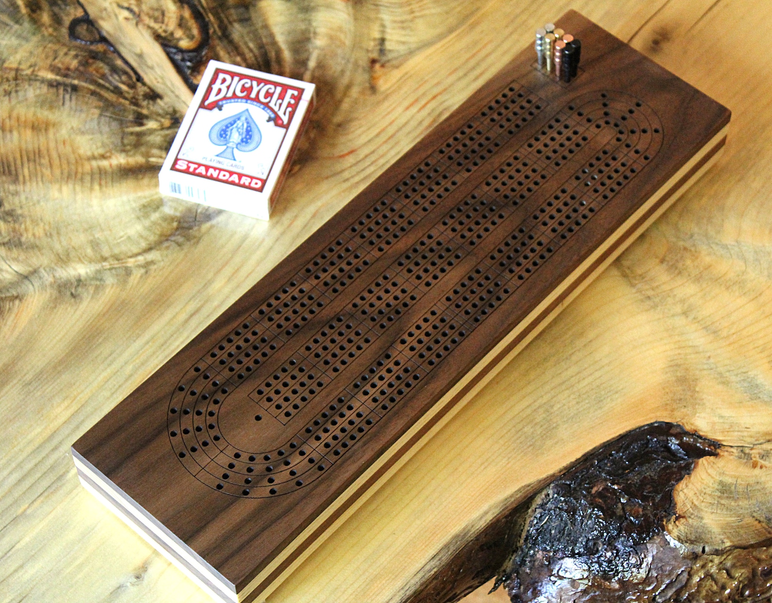 Cribbage Board 4 Track. Engraved Skunk Lines. American Etsy