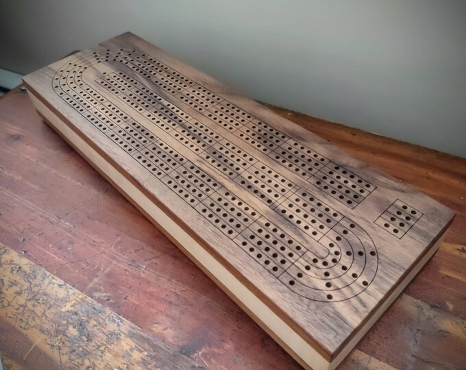 Cribbage Board 4 Track. Engraved Skunk Lines. American Etsy