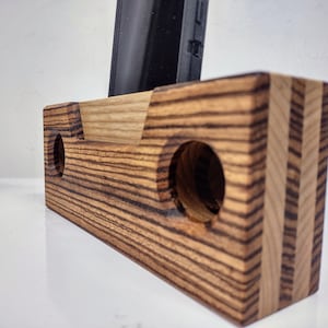 Wooden Cell Phone Amplifier, Zebrawood and Ash Passive Amplifier.  Boost Phone Speakers Without Batteries