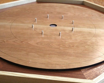 Crokinole Game board Tier 2 - Cherry and Sapele (Tournament Sized)