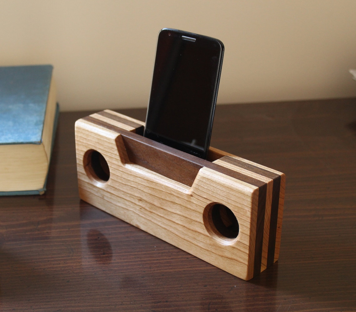 Wooden Cell Phone Amplifier passive Cherry & Walnut Etsy