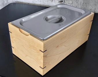 Maple & Stainless Steel Deluxe Countertop Compost Bin,  4 Different Sizes Available Handcrafted in USA