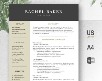 two page resume etsy