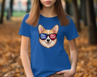 Too Cool for Homework Corgi Shirt, Funny Back to School Dog Tee, Cute Corgi Youth Shirt, First Day of School Gift
