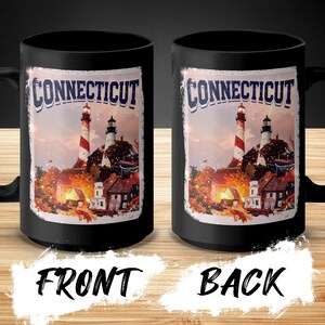 Connecticut Lighthouse Mug, Connecticut Souvenir Mug, Coastal Decor Mug, Lighthouse Coffee Cup, State Travel Mug, Gift for Travelers