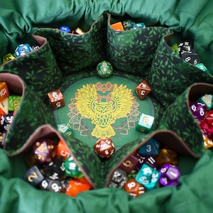 The Druid's Dice Bag - Embroidered Medium Pocket Dice Bag | Holds 18 sets | DnD dice bag | Made to Order | Dungeons and Dragons