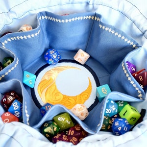 The Artist's Dice Bag - Embroidered Small Pocket Dice Bag | Holds 12 sets | DnD dice bag | Made to Order | Dungeons and Dragons