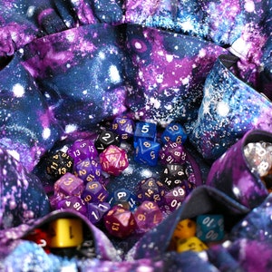The Galaxy Thief’s Dice Bag - Pocketed Dice Bag | Two Sizes: 18 sets or 12 sets | DnD dice bag | Made to Order | Dungeons and Dragons