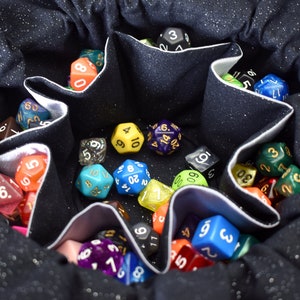 The Night Witch&#39;s Dice Bag - Pocketed Dice Bag | Two Sizes: 18 sets or 12 sets | DnD dice bag | Made to Order | Dungeons and Dragons