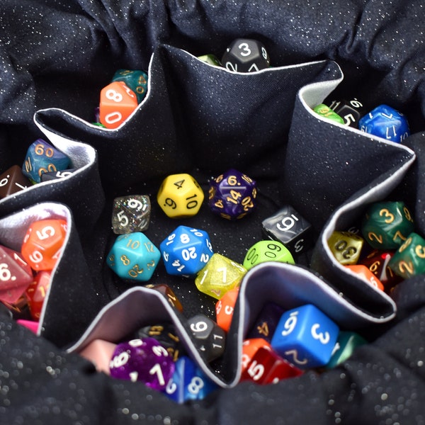 The Night Witch's Dice Bag - Small Pocket Dice Bag | Holds 12 sets | DnD dice bag | Made to Order | Dungeons and Dragons