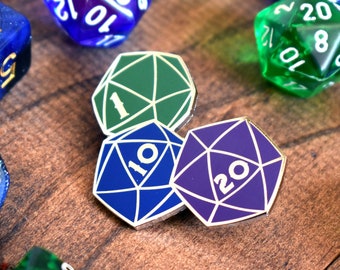 Dice Roll Enamel Pin - Dungeons and Dragons Enamel Pin | D20 Enamel Pin | DND Pin | Dice Hard Enamel Pin | D&D Dice