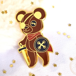 The Warrior Bear Enamel Pin D&D Teddy Bear Hard Enamel Pin Dungeons and Dragons Enamel Pin Fighter RPG DnD Class Pin image 1