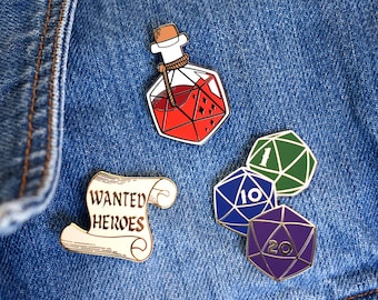 The Adventurer's Pin Pack  - Dungeons and Dragons Hard Enamel Pin Pack | D&D Pin | Pathfinder Pin | DND Enamel Pin | D20 Pin