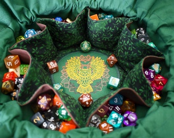 The Druid's Dice Bag - Embroidered Medium Pocket Dice Bag | Holds 18 sets | DnD dice bag | Made to Order | Dungeons and Dragons