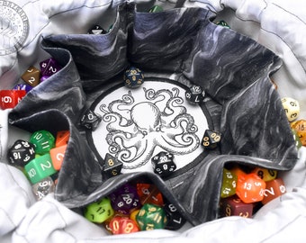 The Voyager's Dice Bag - Embroidered Medium Pocket Dice Bag | Holds 18 sets | DnD dice bag | Made to Order | Dungeons and Dragons