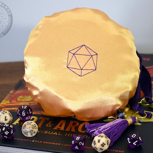 The Star Charter's Dice Bag Embroidered Medium Pocket Dice Bag Holds 18 sets DnD dice bag Made to Order Dungeons and Dragons image 3