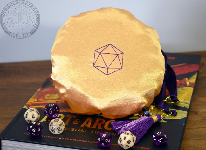 The Star Charter's Dice Bag Embroidered Medium Pocket Dice Bag Holds 18 sets DnD dice bag Made to Order Dungeons and Dragons image 3