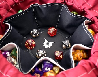 The Bloody Dancer's Dice Bag - 12 Dice Set Pocket Dice Bag | Holds 130 dice | DnD dice bag | Ready to Ship | Dungeons and Dragons