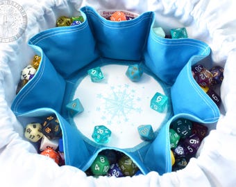 The Mercury Warrior's Dice Bag  - Embroidered Pocketed Dice Bag | Two Sizes: Holds 18 sets or 12 sets | Made to Order | Dungeons and Dragons