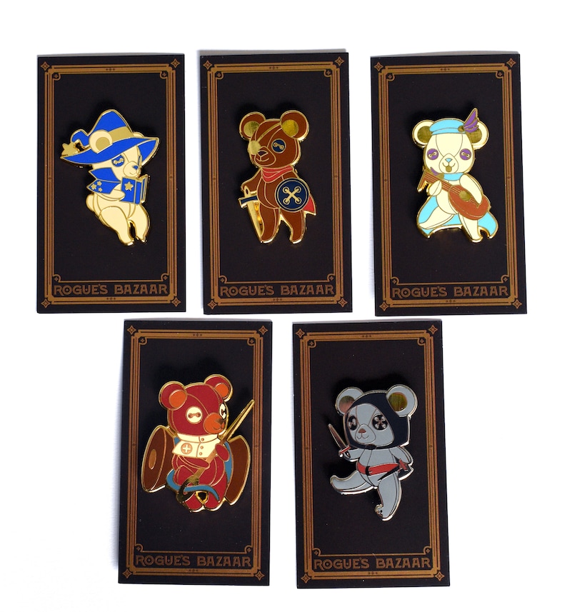 The Warrior Bear Enamel Pin D&D Teddy Bear Hard Enamel Pin Dungeons and Dragons Enamel Pin Fighter RPG DnD Class Pin image 6