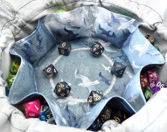 The Wayfinder's Dice Bag - Pocketed Dice Bag | Two Sizes: Holds 18 sets or 12 sets | DnD dice bag | Made to Order | Dungeons and Dragons