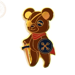 The Warrior Bear Enamel Pin D&D Teddy Bear Hard Enamel Pin Dungeons and Dragons Enamel Pin Fighter RPG DnD Class Pin image 5