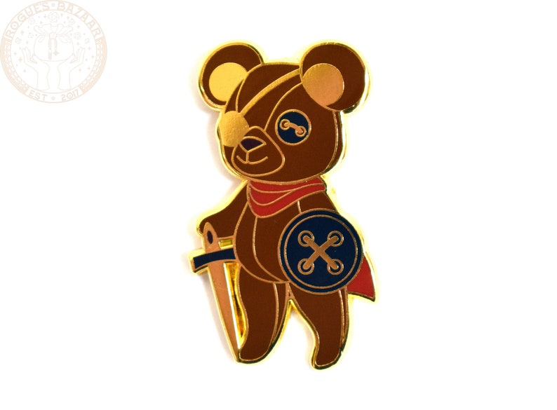 The Warrior Bear Enamel Pin D&D Teddy Bear Hard Enamel Pin Dungeons and Dragons Enamel Pin Fighter RPG DnD Class Pin image 5