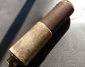 Vintage Antique Telescope 1800s Four-Draw Barrelled Brass with Original Cover