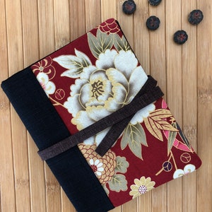 Fabric Folder Pouch | Textured Japanese Fabric | Traditional Japanese Floral Metallic | Handmade | Apples N&#39; Thyme | Keepsake Keeper