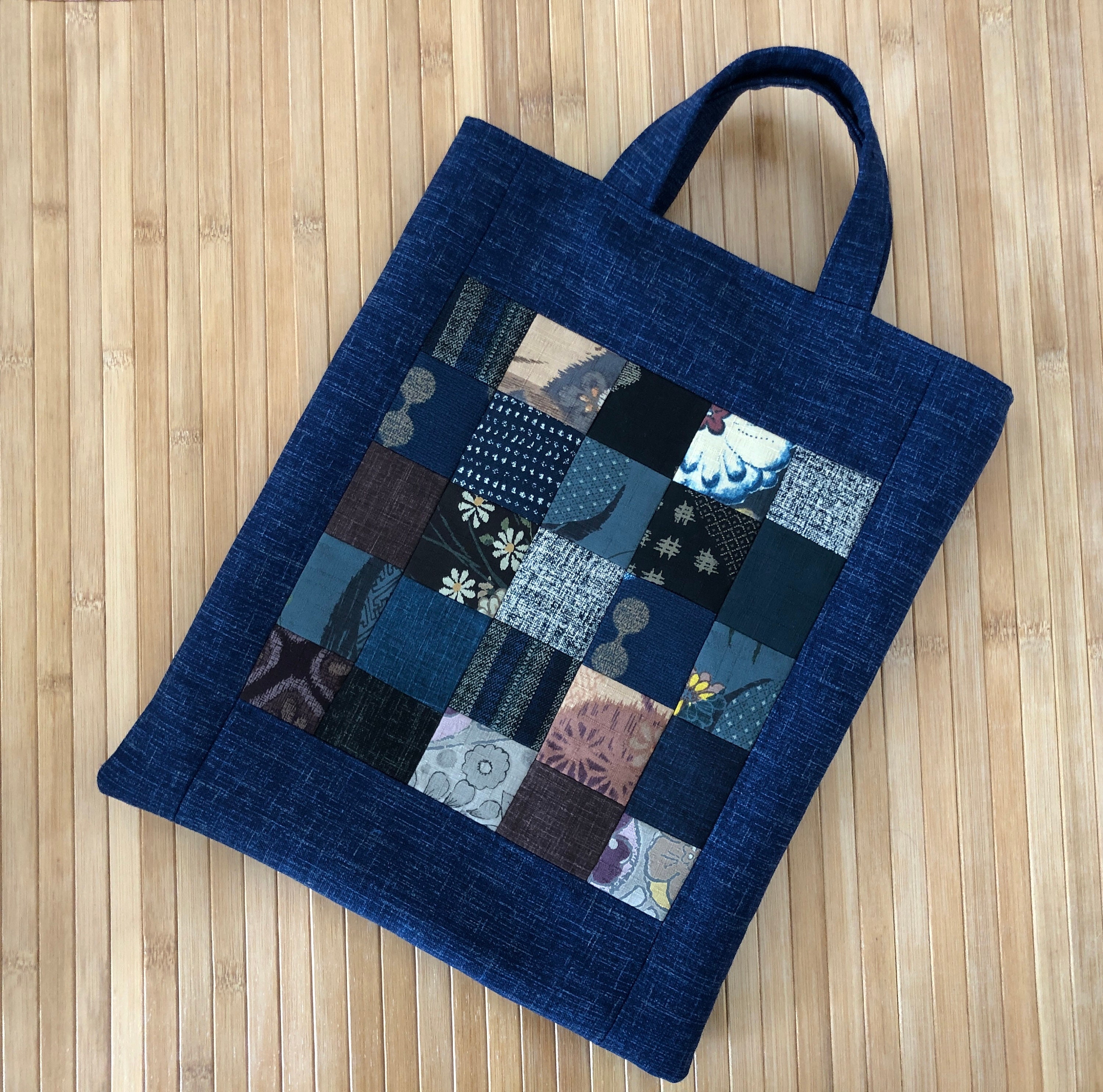 Patchwork Tote Bag | Textured Japanese Fabric | Traditional