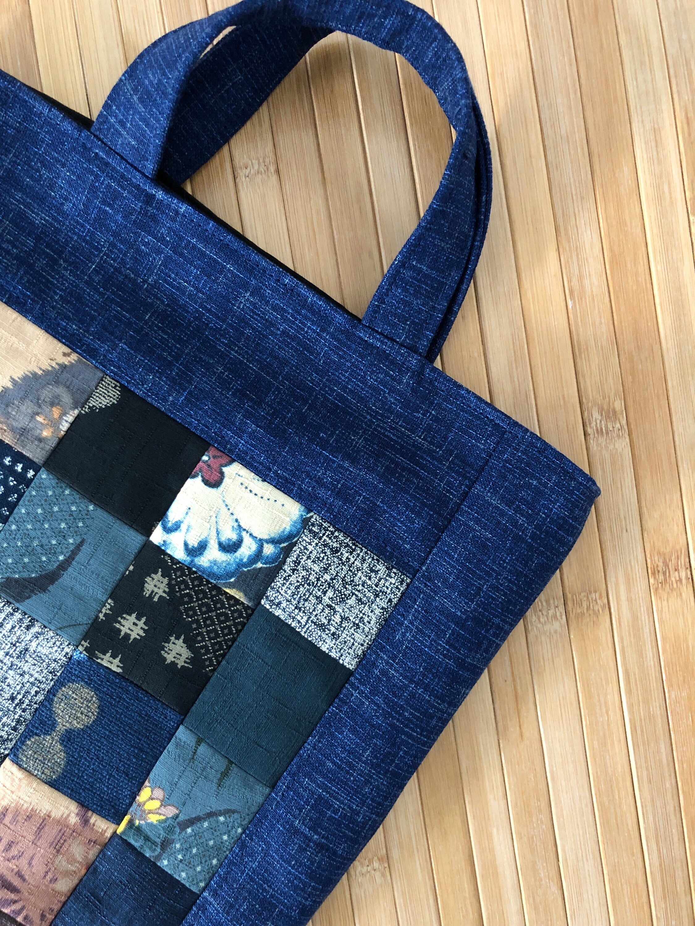 [OPEN YY_TheOpen Product]PATCHWORK EFFECT LOOSEBOOTCUT送料込 Patchwork Tote Bag | Textured Japanese Fabric | Traditional