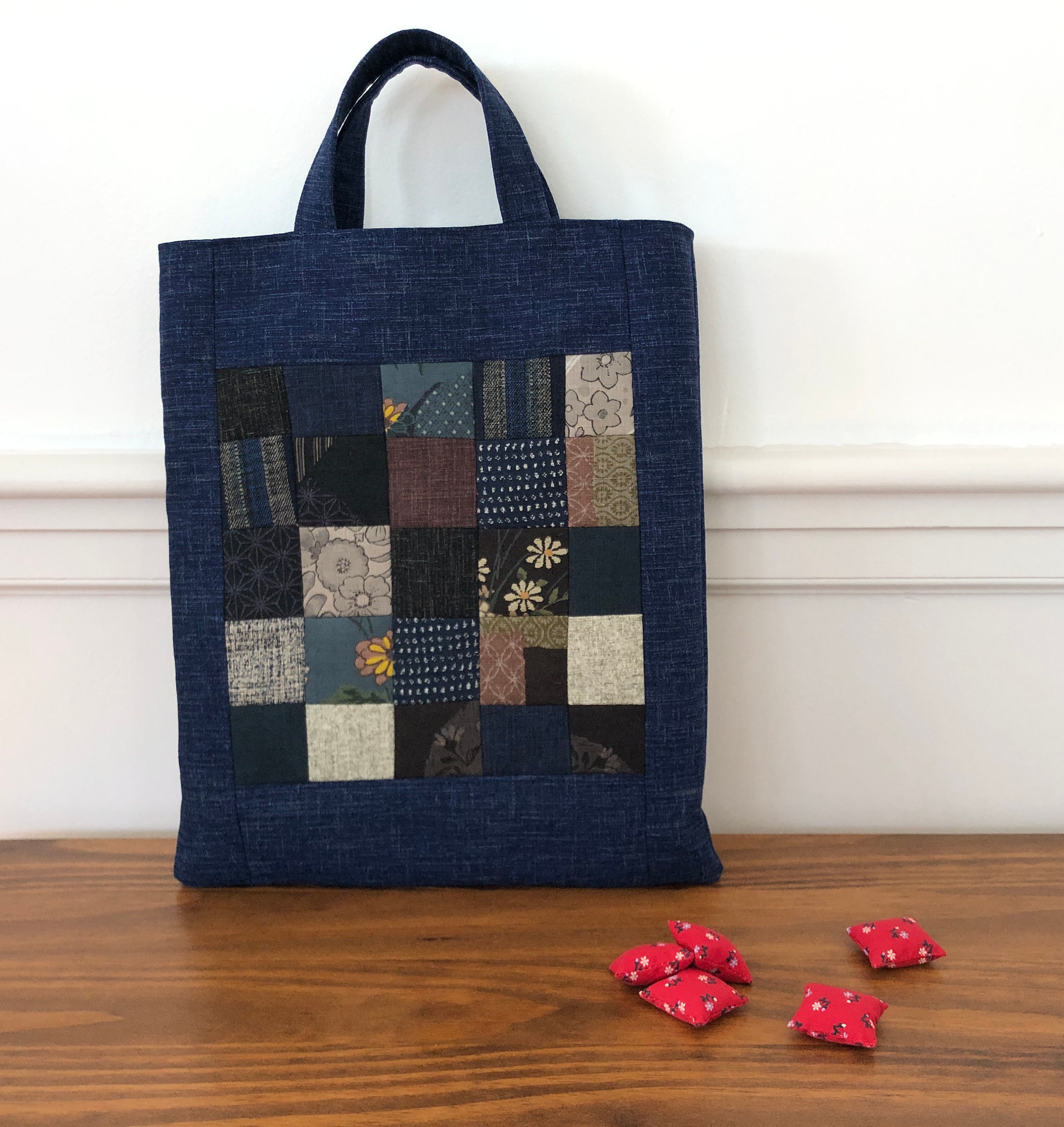 バッグ apolina Patchwork Bag Patchwork Tote Bag | Textured Japanese Fabric | Traditional Indigo