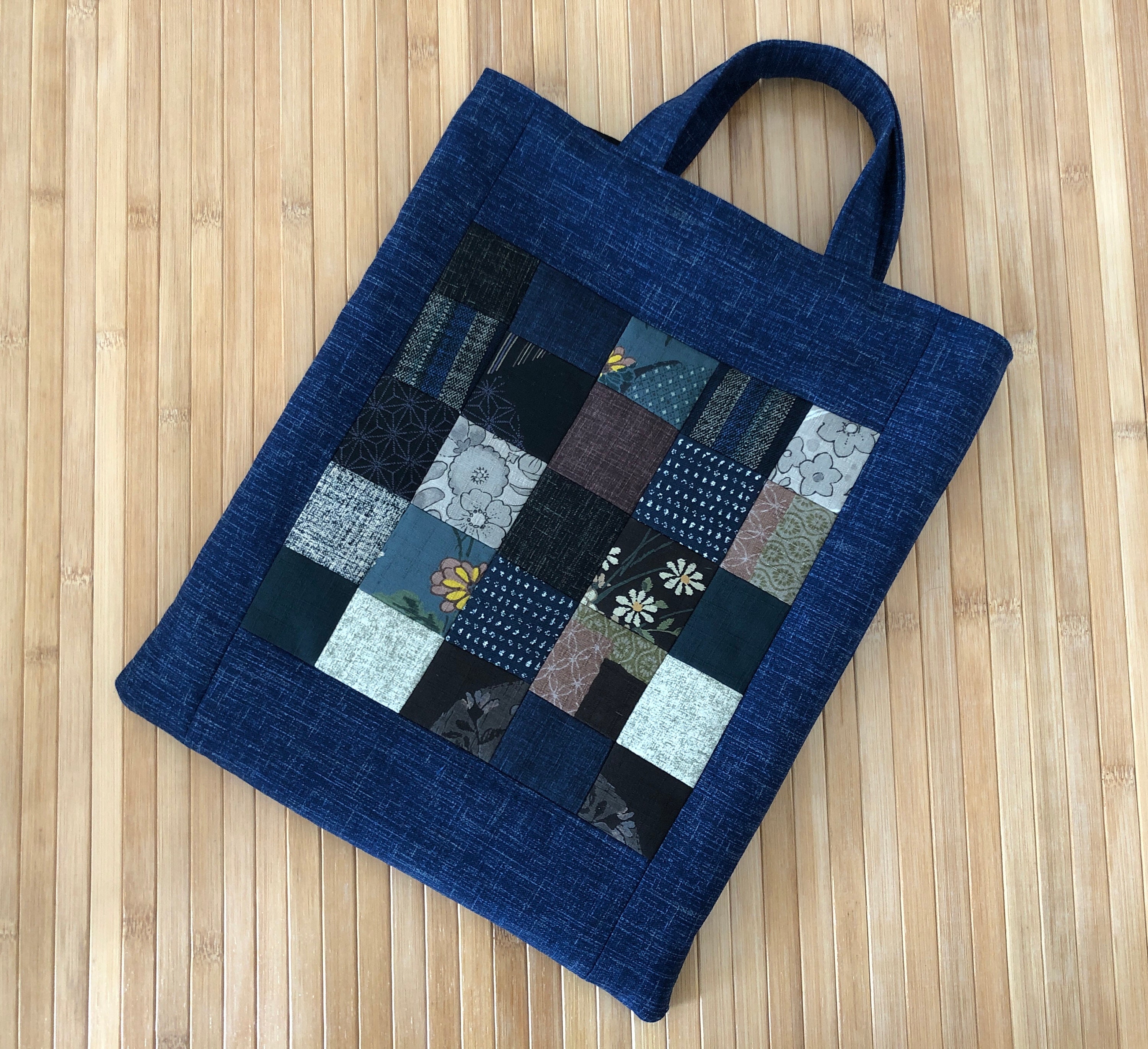 Patchwork Tote Bag | Textured Japanese Fabric | Traditional