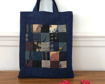 RRL 　 Indigo Striped Patchwork Tote Indigo Striped Patchwork Tote - MILWORKS