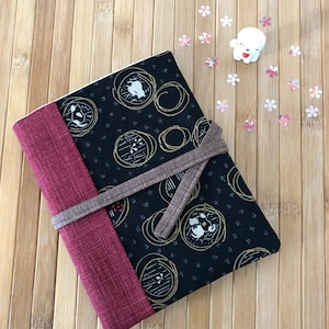 Fabric Folder Pouch | Textured Japanese Fabric | Traditional Japanese Pattern | Neko | Cat | Handmade | Apples N&#39; Thyme | Keepsake Keeper