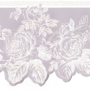 Rosen-Tapetenborte - ausgebogte weiße Linie, die Toile auf hellem Flieder, Weinlese-Blumenmuster zeichnet