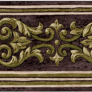 Dekorative Akanthus-Rollenblatt-Tapetenbordüre, Architektonische Blätter-Tapetenbordüre mit Eisenarbeit, 15 'L x 5,1 "B