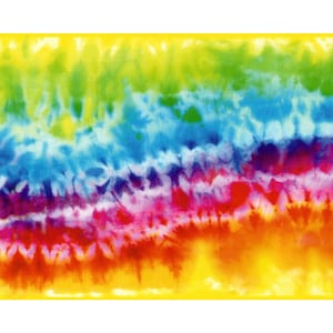 Regenbogen Tapetenbordüre - Lebendige Regenbogen Batik Tapetenbordüre - Regenbogen Kinderzimmer Dekor, Kinderzimmer Wandkunst - 4 m L x 22 cm B
